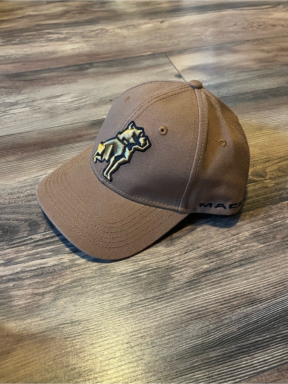 Mack Truck Bulldog Retro Logo Mens Snapback Cap Hat Brown Canvas Semi Trucking